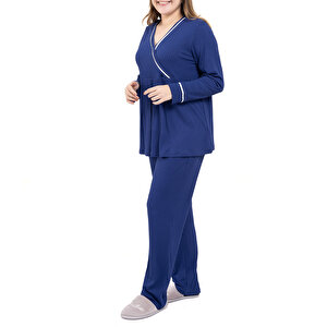 Anne Pijama Takımı Viskon V Yaka Anne Pijama Takımı Viskon V Yaka