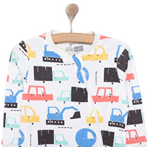 Araç Desenli Tekli Uzun Kol Fermuarlı Patiksiz Tulum Araç Desenli Tekli Uzun Kol Fermuarlı Patiksiz Tulum