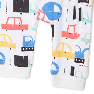 Araç Desenli Tekli Uzun Kol Fermuarlı Patiksiz Tulum Araç Desenli Tekli Uzun Kol Fermuarlı Patiksiz Tulum