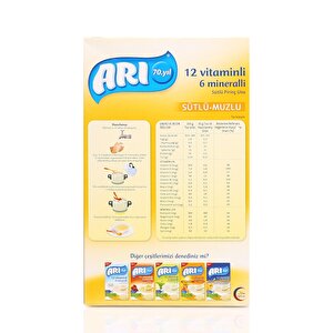12 Vitaminli 6 Mineralli Sütlü Muzlu Pirinç Unu 250 gr