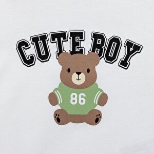 Ayı Baskılı Yenidoğan Erkek Body-Patikli Alt Erkek Bebek