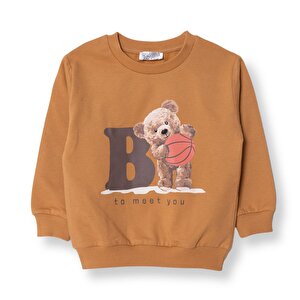 Ayıcık Baskılı Sweatshirt Erkek Bebek Ayıcık Baskılı Sweatshirt Erkek Bebek