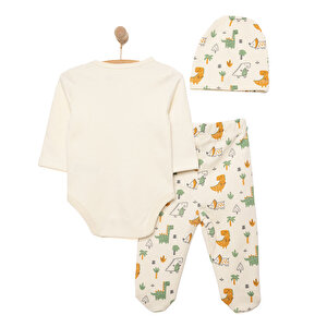 Ayıcık Baskılı Yenidoğan Uni Body-Patikli Alt-Şapka Unisex Ayıcık Baskılı Yenidoğan Uni Body-Patikli Alt-Şapka Unisex