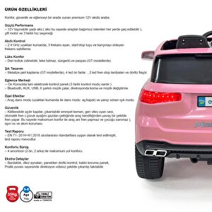 Pink Rover Kumandalı Akülü Araba – Pembe Gt 12v