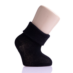 Albio Düz 3lü Kıvrık Çorap Erkek Bebek