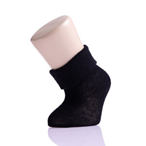 Albio Düz 3lü Kıvrık Çorap Erkek Bebek