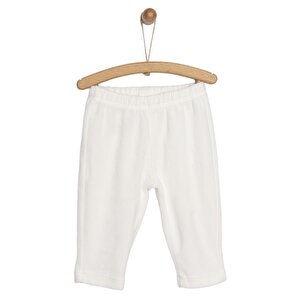 Basic Kadife Eşofman Alt, Ekru, 6 Ay