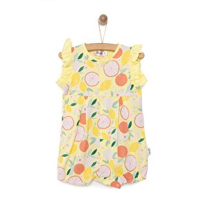 Yenidoğan Aloha Fırfırlı Kısa Tulum Kız Bebek