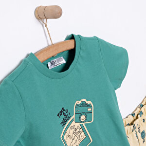 Basic Erkek Seyahat Baskılı Şortlu Takım Erkek Bebek