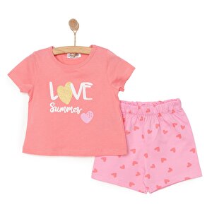 HelloBaby Motto Girl Tshirt, Pembe, 9 Ay