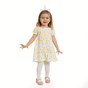 HelloBaby Daisy Kız Elbise, Ekru, 9 Ay
