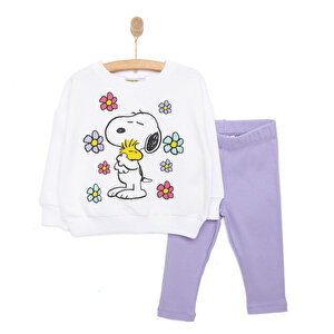 Snoopy Snoopy Kız Sweatshirt, Ekru, 9 Ay