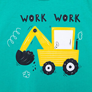 Cars&Roads Kepçe Baskılı Erkek Tshirt-Şort Erkek Bebek