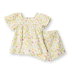 HelloBaby Bluz-Ş, Ekru Baskılı, 6 - 9 Ay