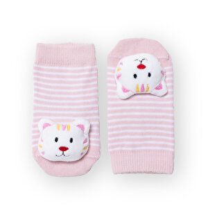 HelloBaby Oyuncaklı Çorap, Pembe, 0-6 Ay