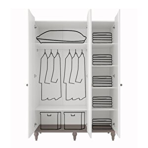 Line Gri 3 Kapılı Dolap