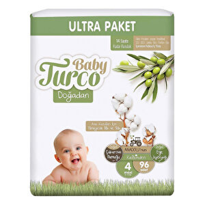 Baby Turco Doğadan Ultra 4 Beden,96 Adet
