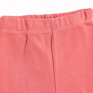 Kız Bebek Pijama Takım İnterlok Balerin Desen Bisiklet Yaka Uzun Kol Ekru