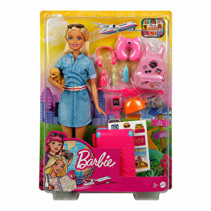 Barbie Seyahatte Bebeği ve Aksesuarları