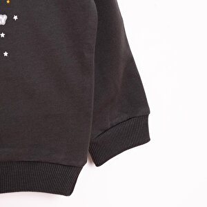 Erkek Bebek Sweatshirt Şardonlu Çıtçıtlı Bisiklet Yaka Uzun Kol Koyu Gri Erkek Bebek Sweatshirt Şardonlu Çıtçıtlı Bisiklet Yaka Uzun Kol Koyu Gri