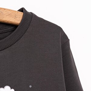 Erkek Bebek Sweatshirt Şardonlu Çıtçıtlı Bisiklet Yaka Uzun Kol Koyu Gri Erkek Bebek Sweatshirt Şardonlu Çıtçıtlı Bisiklet Yaka Uzun Kol Koyu Gri