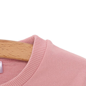 Kız Bebek Sweatshirt Şardonlu Bisiklet Yaka Uzun Kol Pudra Kız Bebek Sweatshirt Şardonlu Bisiklet Yaka Uzun Kol Pudra