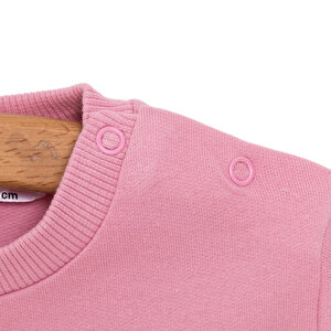 Kız Bebek Sweatshirt Şardonlu Balerin Desenli Bisiklet Yaka Uzun Kol Pembe Kız Bebek Sweatshirt Şardonlu Balerin Desenli Bisiklet Yaka Uzun Kol Pembe