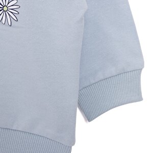 Basic Az Şardonlu Çiçekli Yazı Desenli Sweatshirt Kız Bebek Basic Az Şardonlu Çiçekli Yazı Desenli Sweatshirt Kız Bebek