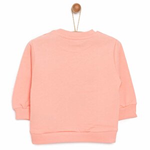 Basic Az Şardonlu Çiçekli Yazı Desenli Sweatshirt Kız Bebek Basic Az Şardonlu Çiçekli Yazı Desenli Sweatshirt Kız Bebek