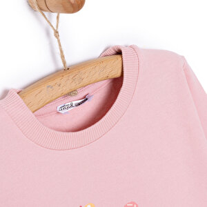 Basic Az Şardonlu Kelebek Desenli Sweatshirt Kız Bebek