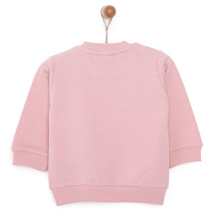 Basic Az Şardonlu Kelebek Desenli Sweatshirt Kız Bebek