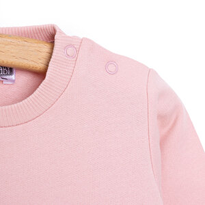 Basic Az Şardonlu Kelebek Desenli Sweatshirt Kız Bebek