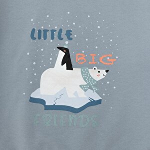 Basic Az Şardonlu Kutup Ayısı Desenli Sweatshirt Erkek Bebek