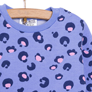 Basic Az Şardonlu Leopar Desenli Sweatshirt Kız Bebek Basic Az Şardonlu Leopar Desenli Sweatshirt Kız Bebek