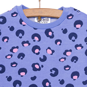 Basic Az Şardonlu Leopar Desenli Sweatshirt Kız Bebek Basic Az Şardonlu Leopar Desenli Sweatshirt Kız Bebek