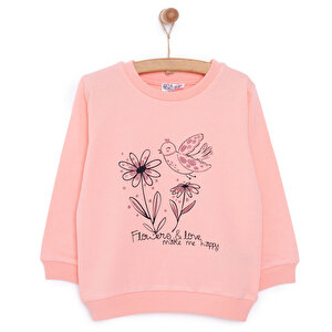 Basic Az Şardonlu Papatya Desenli Sweatshirt Kız Bebek Basic Az Şardonlu Papatya Desenli Sweatshirt Kız Bebek