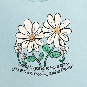 Kız Bebek Sweatshirt Şardonlu Papatya Desenli Çıtçıtlı Bisiklet Yaka Uzun Kol Açık Mavi Kız Bebek Sweatshirt Şardonlu Papatya Desenli Çıtçıtlı Bisiklet Yaka Uzun Kol Açık Mavi