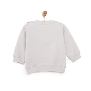 Erkek Bebek Sweatshirt Şardonlu Penguen Baskılı Bisiklet Yaka Uzun Kol Gri Erkek Bebek Sweatshirt Şardonlu Penguen Baskılı Bisiklet Yaka Uzun Kol Gri