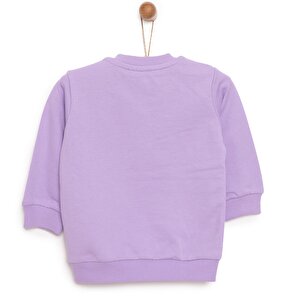 Kız Bebek Sweatshirt Şardonlu Unicorn Desenli Çıtçıtlı Uzun Kol Lila Kız Bebek Sweatshirt Şardonlu Unicorn Desenli Çıtçıtlı Uzun Kol Lila