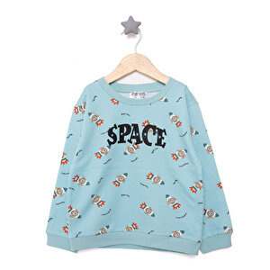 Basic Az Şardonlu Uzay Temalı Sweatshirt Erkek Bebek Basic Az Şardonlu Uzay Temalı Sweatshirt Erkek Bebek