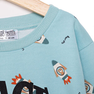 Basic Az Şardonlu Uzay Temalı Sweatshirt Erkek Bebek Basic Az Şardonlu Uzay Temalı Sweatshirt Erkek Bebek
