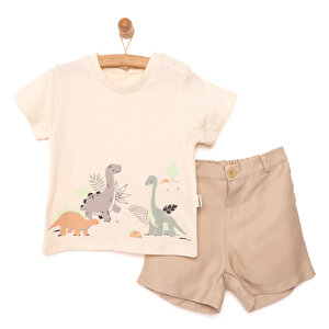 Bebbek Basic Baskılı Tshirt-, Bej, 1 Yaş