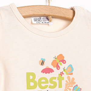 Basic Best Mom Baskılı Tshirt Kız Bebek