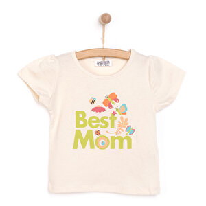 Basic Best Mom Baskılı Tshirt Kız Bebek