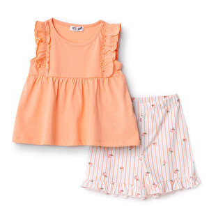 HelloBaby Basic Bluz-Şort, Somon, 6 Ay