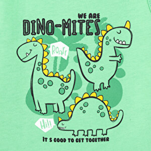 Basic Dino Baskılı Atlet Tshirt Erkek Bebek