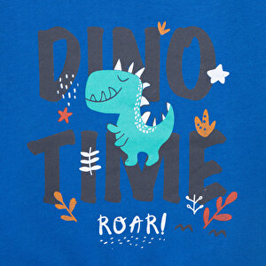 Erkek Bebek Sweatshirt Şardonlu Dino Baskılı Bisiklet Yaka Uzun Kol Lacivert Erkek Bebek Sweatshirt Şardonlu Dino Baskılı Bisiklet Yaka Uzun Kol Lacivert