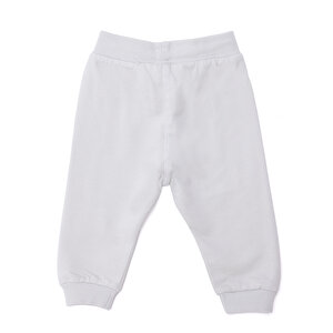 Erkek Bebek Eşofman Alt Şardonlu Kumaş Ribana Paça Gri