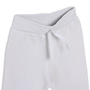 Erkek Bebek Eşofman Alt Şardonlu Kumaş Ribana Paça Gri