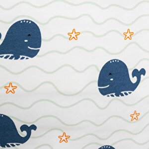 Basic Erkek Balina Desenli Şort Salopet-Tshirt Erkek Bebek Basic Erkek Balina Desenli Şort Salopet-Tshirt Erkek Bebek